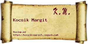 Kocsik Margit névjegykártya