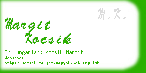 margit kocsik business card